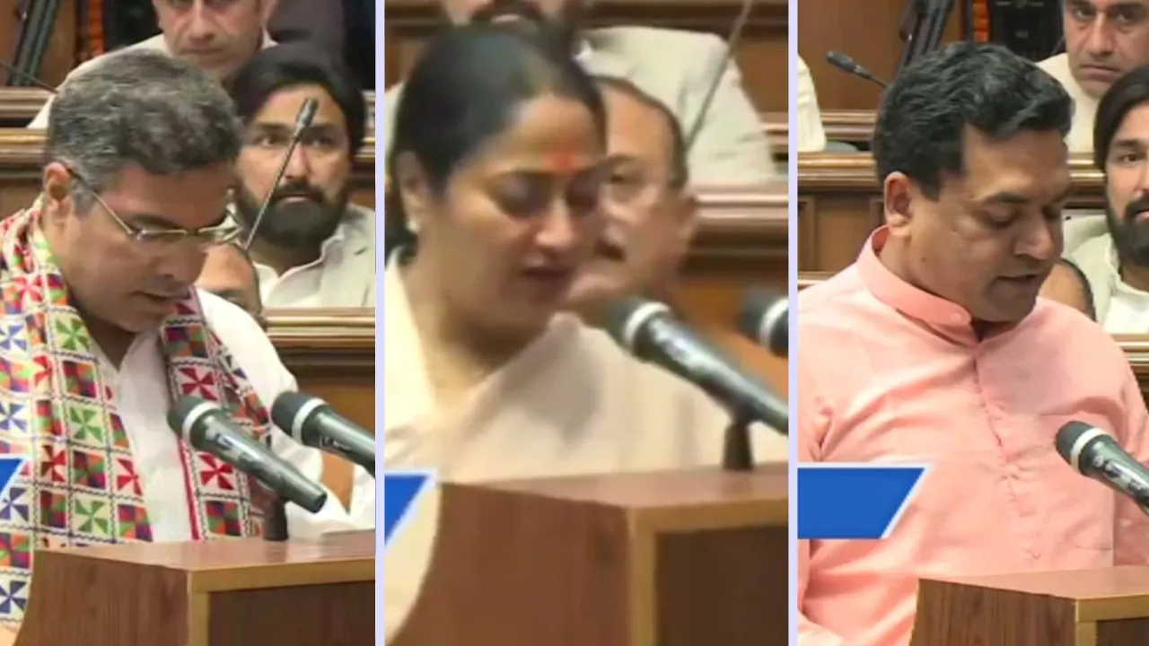 Delhi Assembly Session today MLA Oath Ceremony in Assembly  Rekha Gupta Parvesh Singh Verma Kapil Mishra updates in hindi 