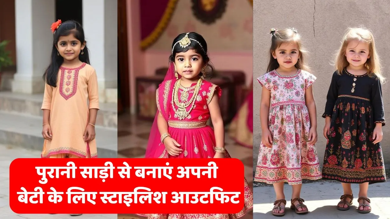 Styling Tips how to reuse old saree for daughter dress