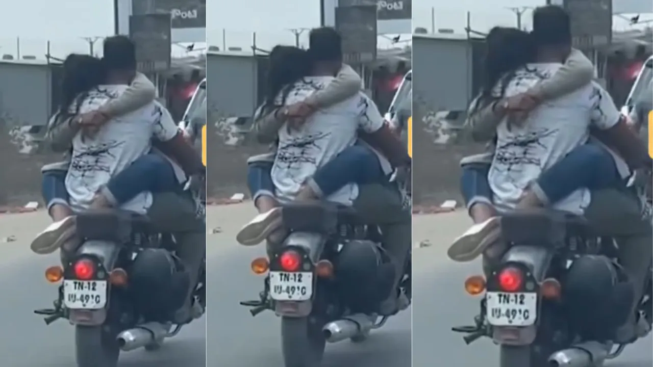 viral couple bike stunt video