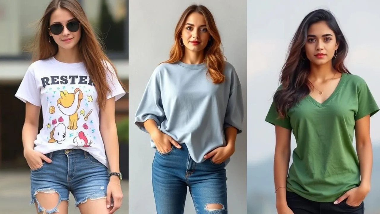 best stylish Trending tshirt designs to wear with jeans for girls in 2025