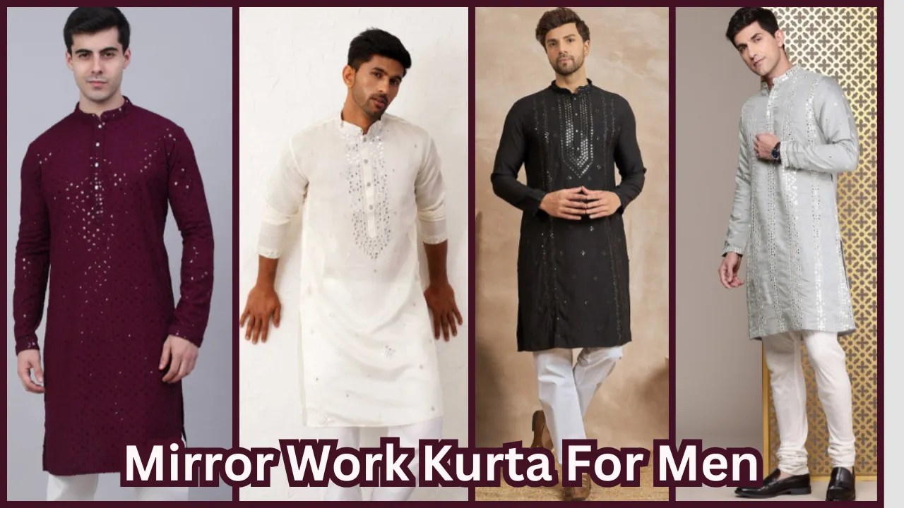 Mirror Work Kurta For Men
