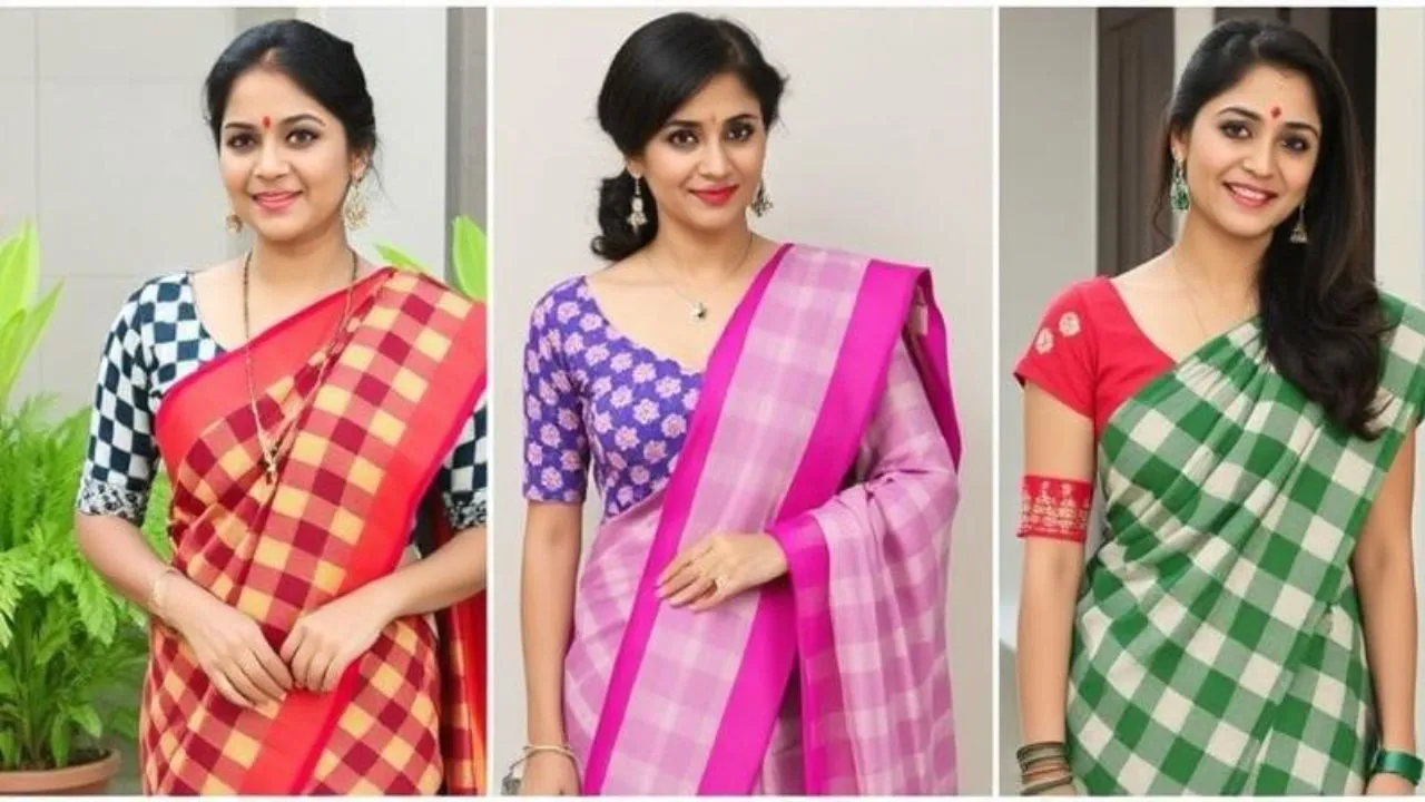Style your checked saree with these 5 blouse designs, your look will look perfect