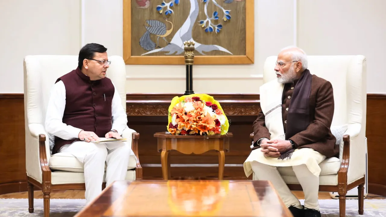 PM Modi with dhami 