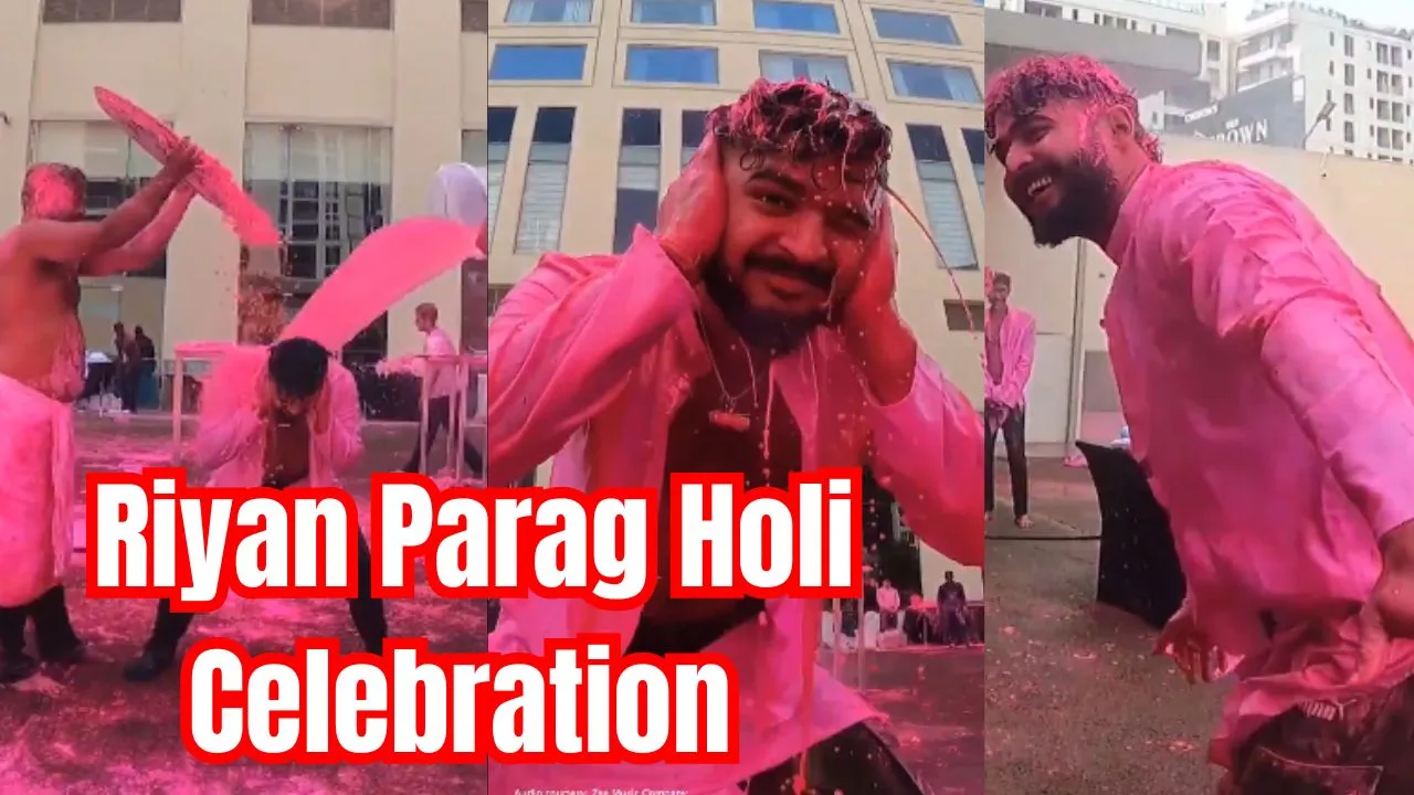 Riyan Parag Holi celebration