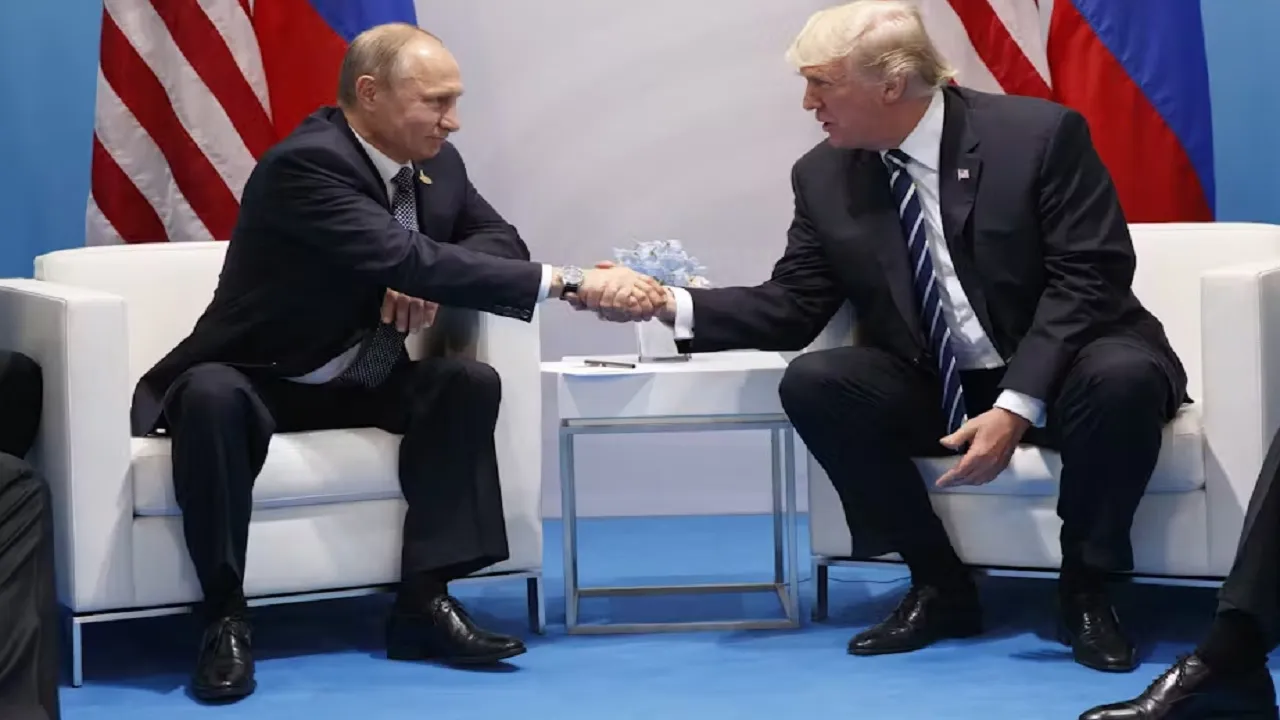 Vladimir Putin and Donald Trump 16 March