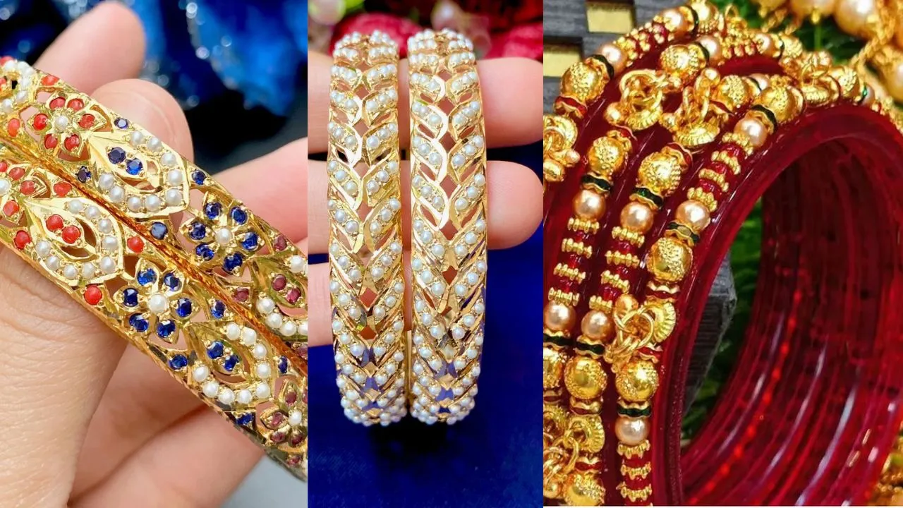 कंगन हर महिला को पसंद होते हैं और ये हर आउटफिट के साथ जाते है और ये हमेशा ही ट्रेंड में रहते हैं. आज कल मार्केट में कंगन के कई डिजाइन आसानी से उपलब्ध है.चाहे शादी हो, पार्टी हो या कोई खास अवसर ये कंगन हर आउटफिट के साथ परफेक्ट मैच करेंगे.