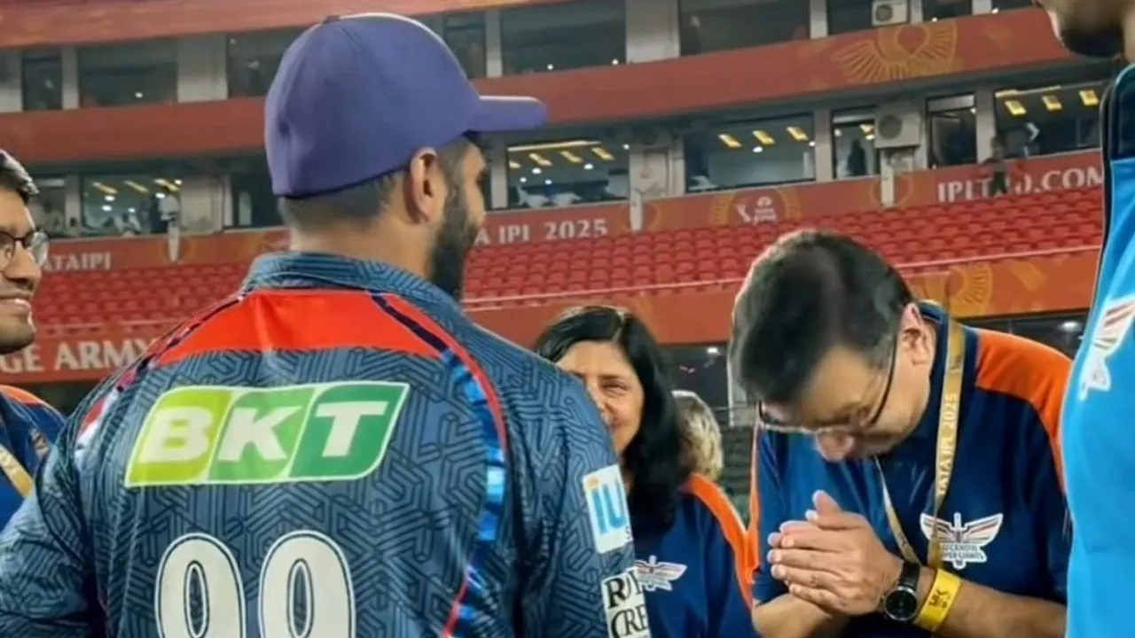 LSG owner Sanjiv Goenka bow down to shardul thakur after team first win in IPL 2025 