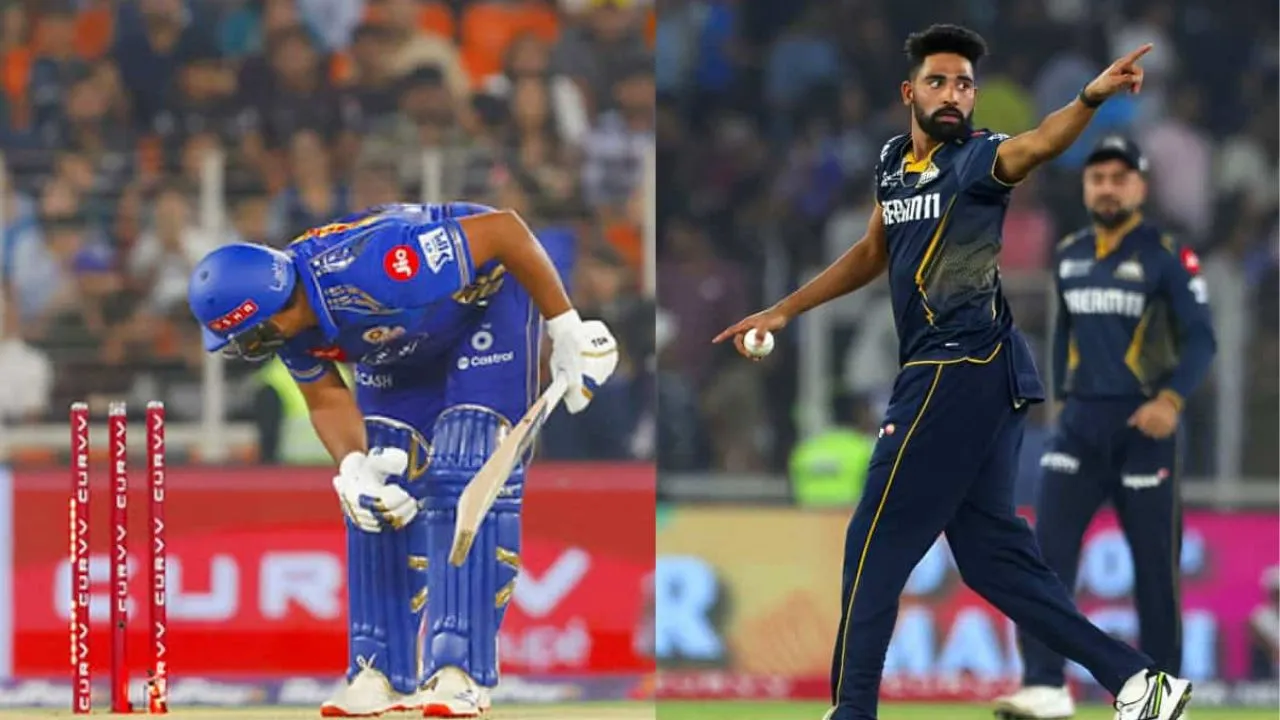 GT vs MI Mohammed Siraj showed his form to Rohit Sharma bowled him on 4th ball of inning 
