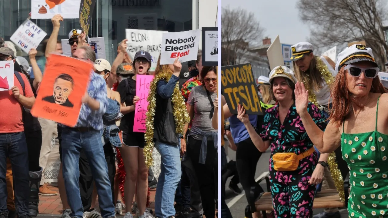Protest against Elon Musk People demand resignation from DOGE