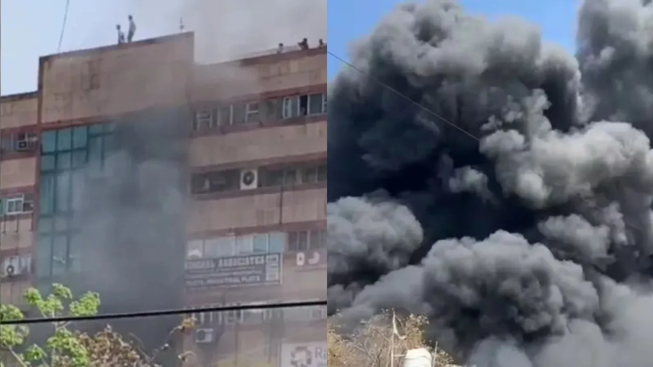 Noida fire in atta market