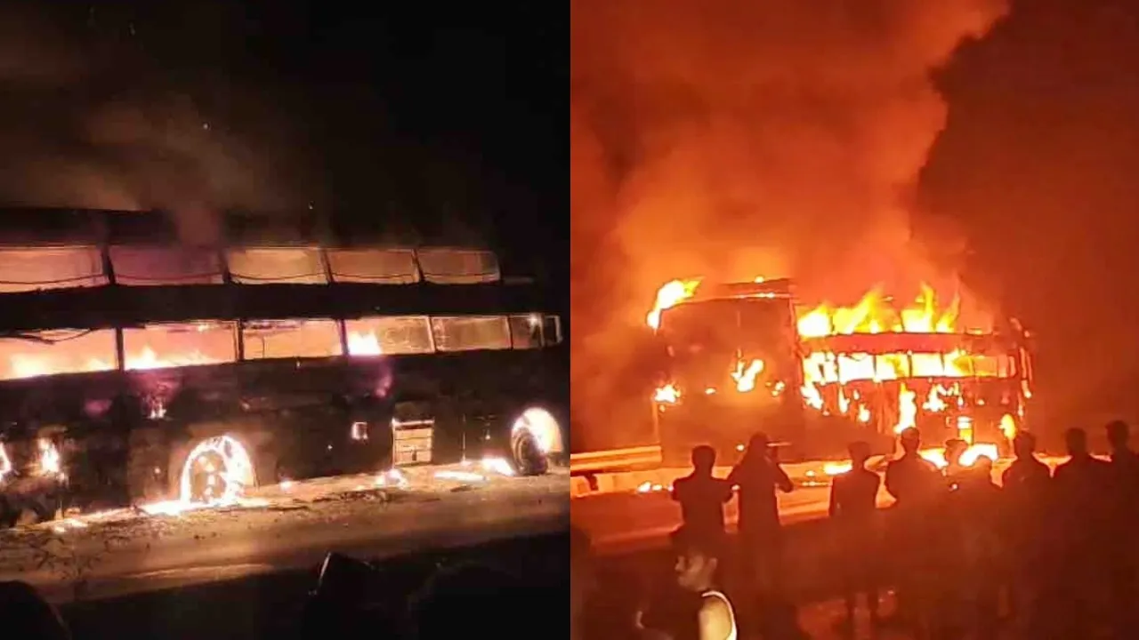 bihar fire in bus