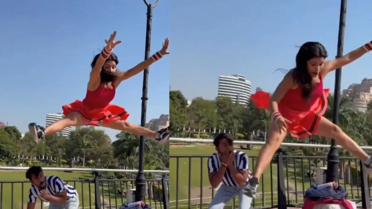 women viral video stunt