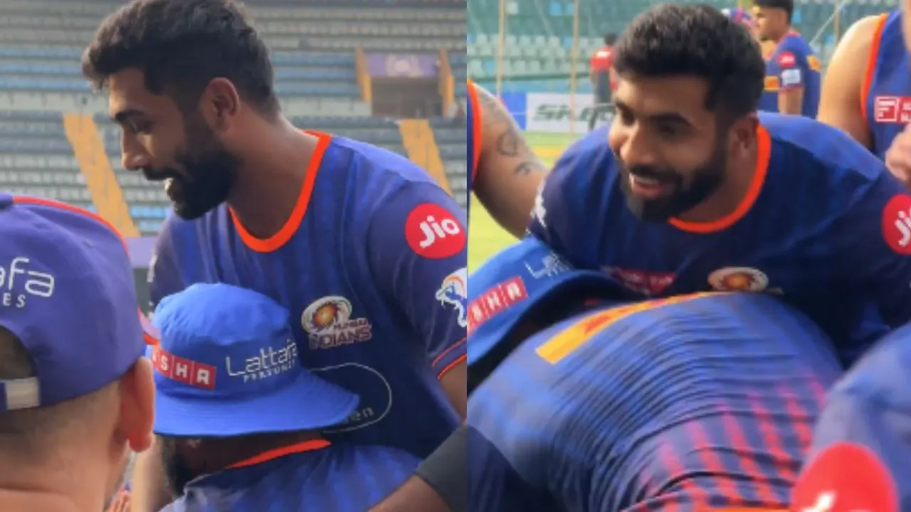 Kieron Pollard welcomed Jasprit Bumrah by lifting when he joined Mumbai Indians for IPL 2025 watch video 
