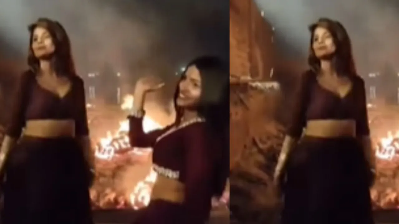 Two girls danced fiercely near burning pyre 