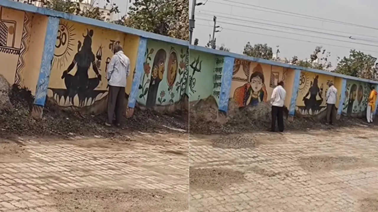 People urinating on the pictures of Gods