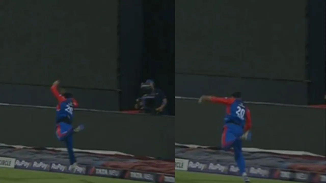 unbelievable effort by Delhi Capitals captain Axar Patel stops confirm six during DC vs MI 