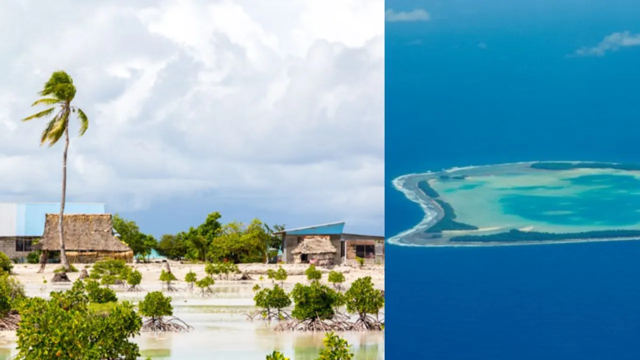 Kiribati submerged in the ocean