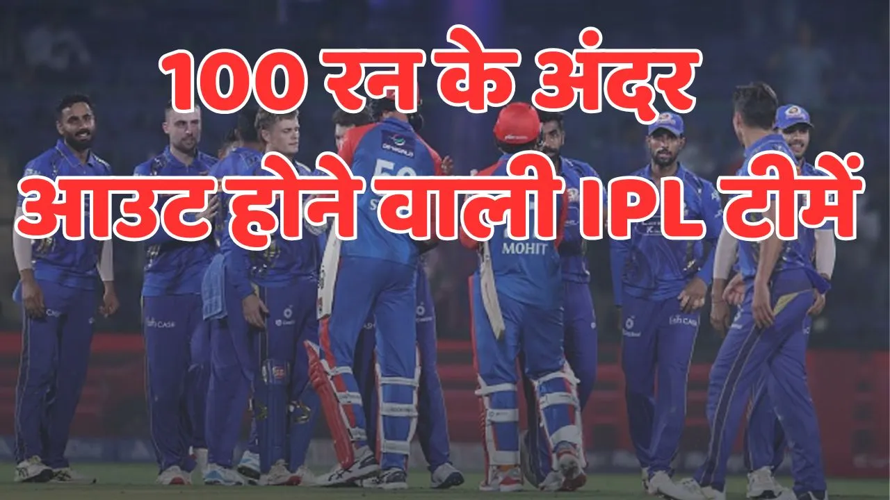 these 4 teams most times all out under 100 runs score in ipl history