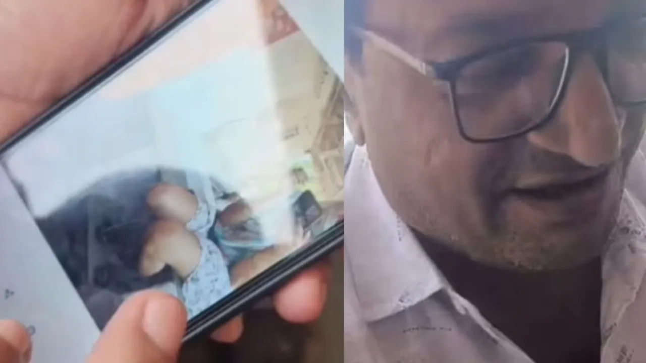 An old man found stealthily clicking pictures girl i