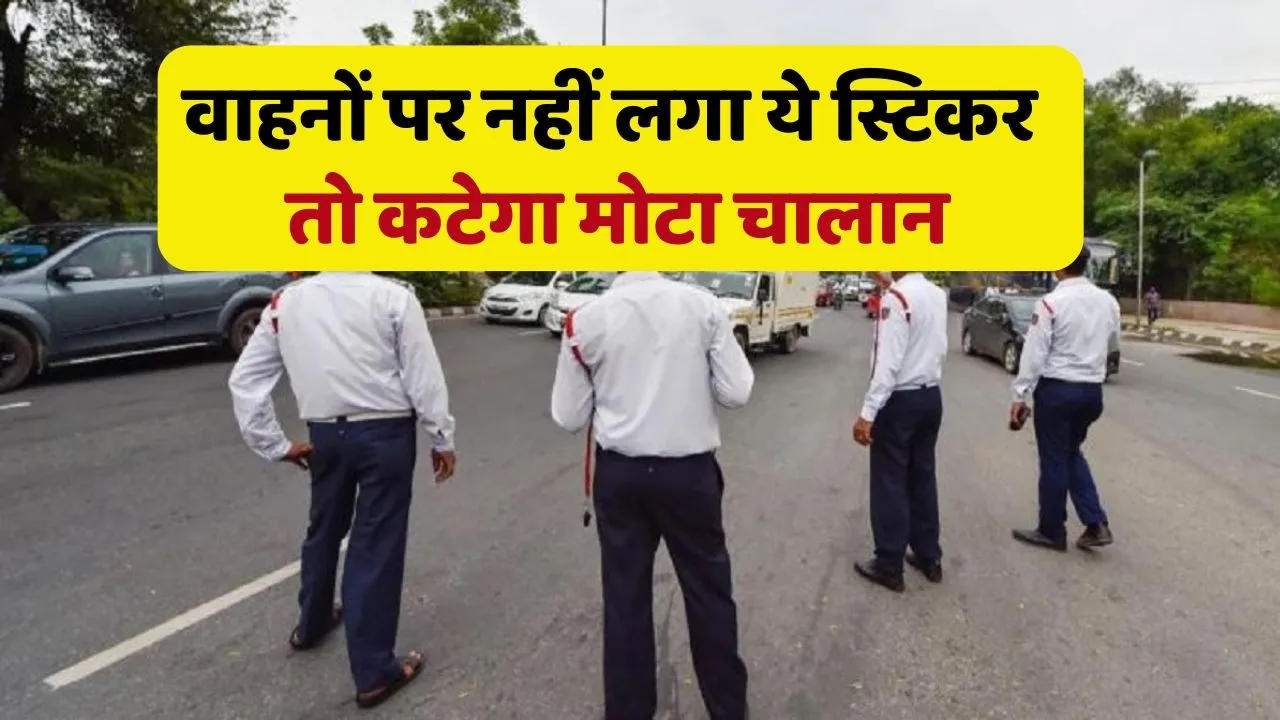 Delhi Traffic Rule color coded sticker