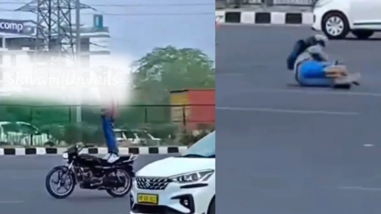 viral bike stun jai delhi expressway
