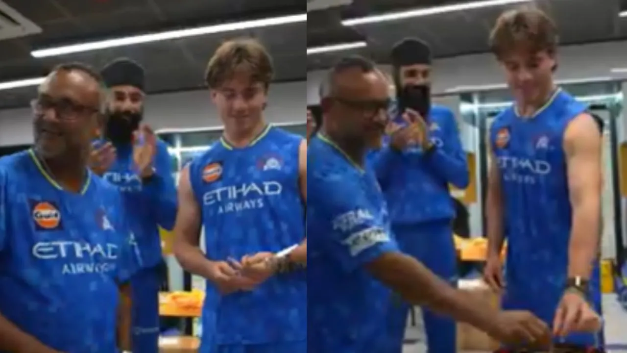 CSK debutant in IPL 2025 Dewald Brevis birthday celebration video 