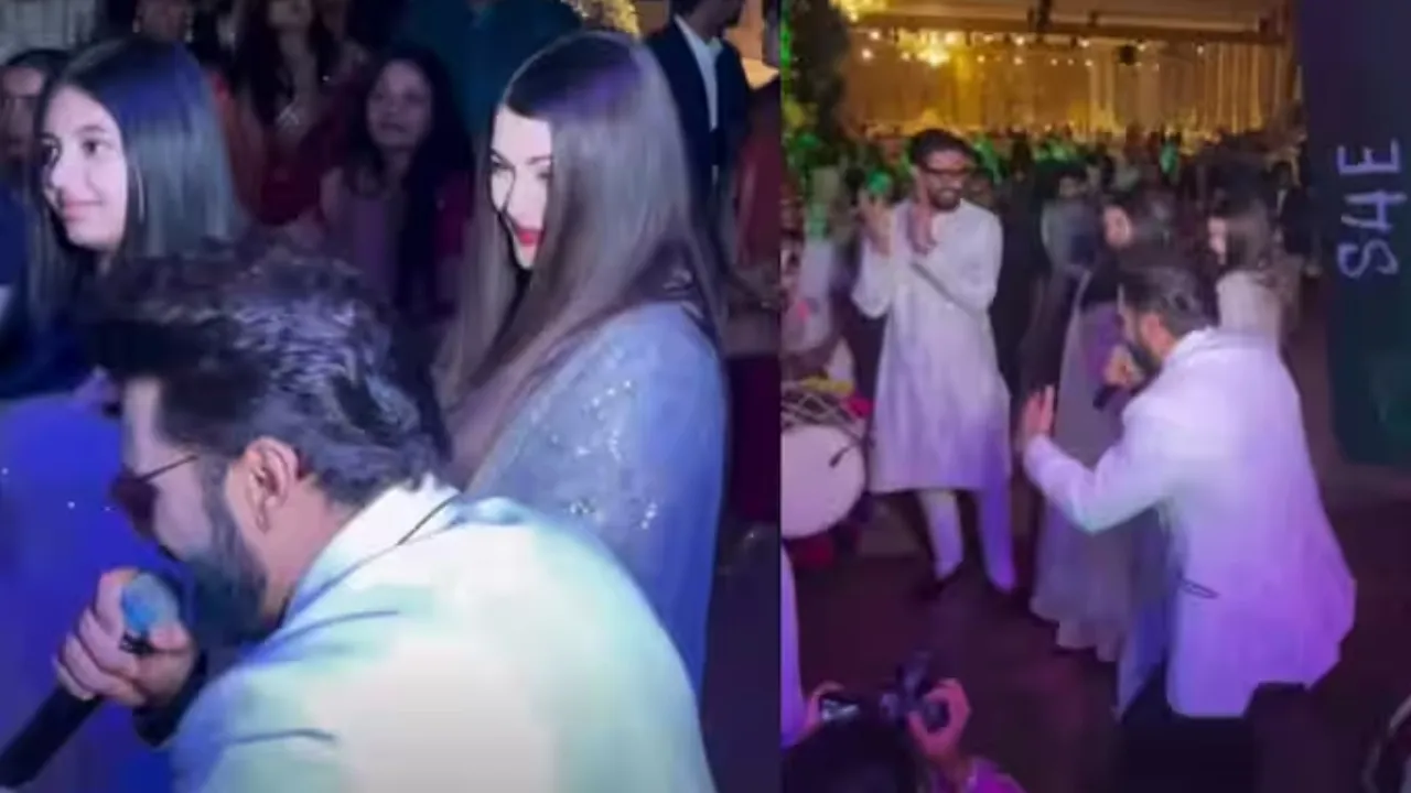Abhishek bachchan dancing to Kajra Re with Aishwarya Aaradhya but users got angry after seeing Rahul Vaidya in video