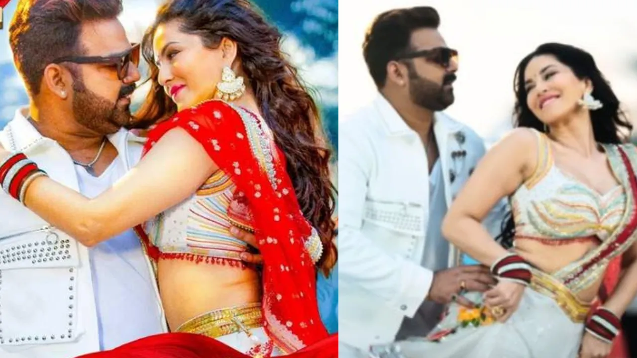 Pawan Singh crossed all limits with Sunny Leone in Teri Lal Chunariya Bhojpuri song video viral........