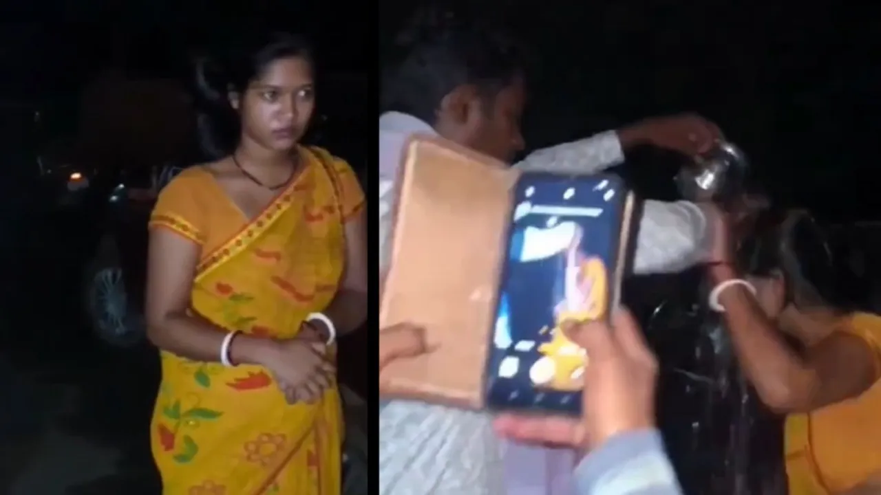 Husband caught his wife romancing with her boyfriend,