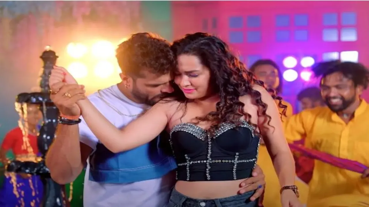 Khesari Lal Yadav Sapna Chauhan Bhojpuri Song Patar Tiriya trending on social media