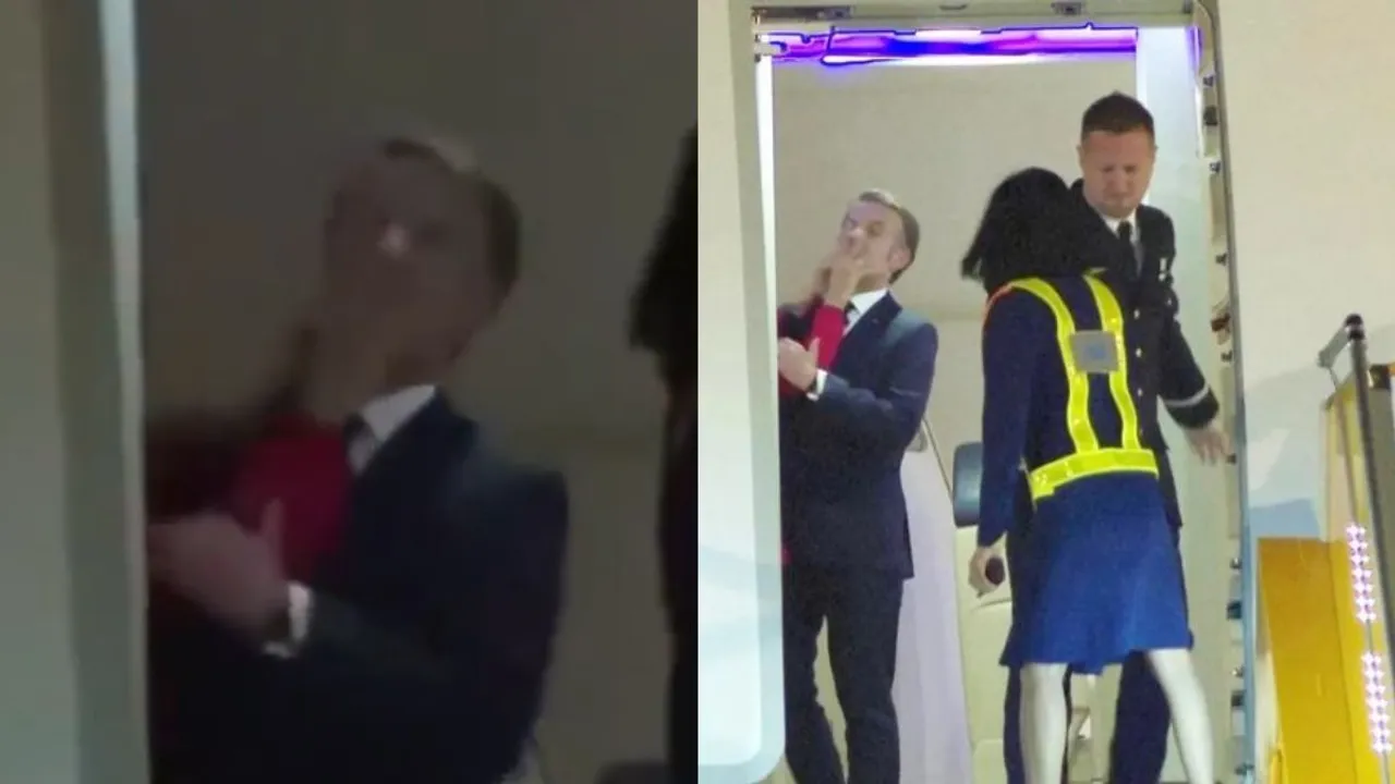 French President Emmanuel Macron's wife pulled him slapped him