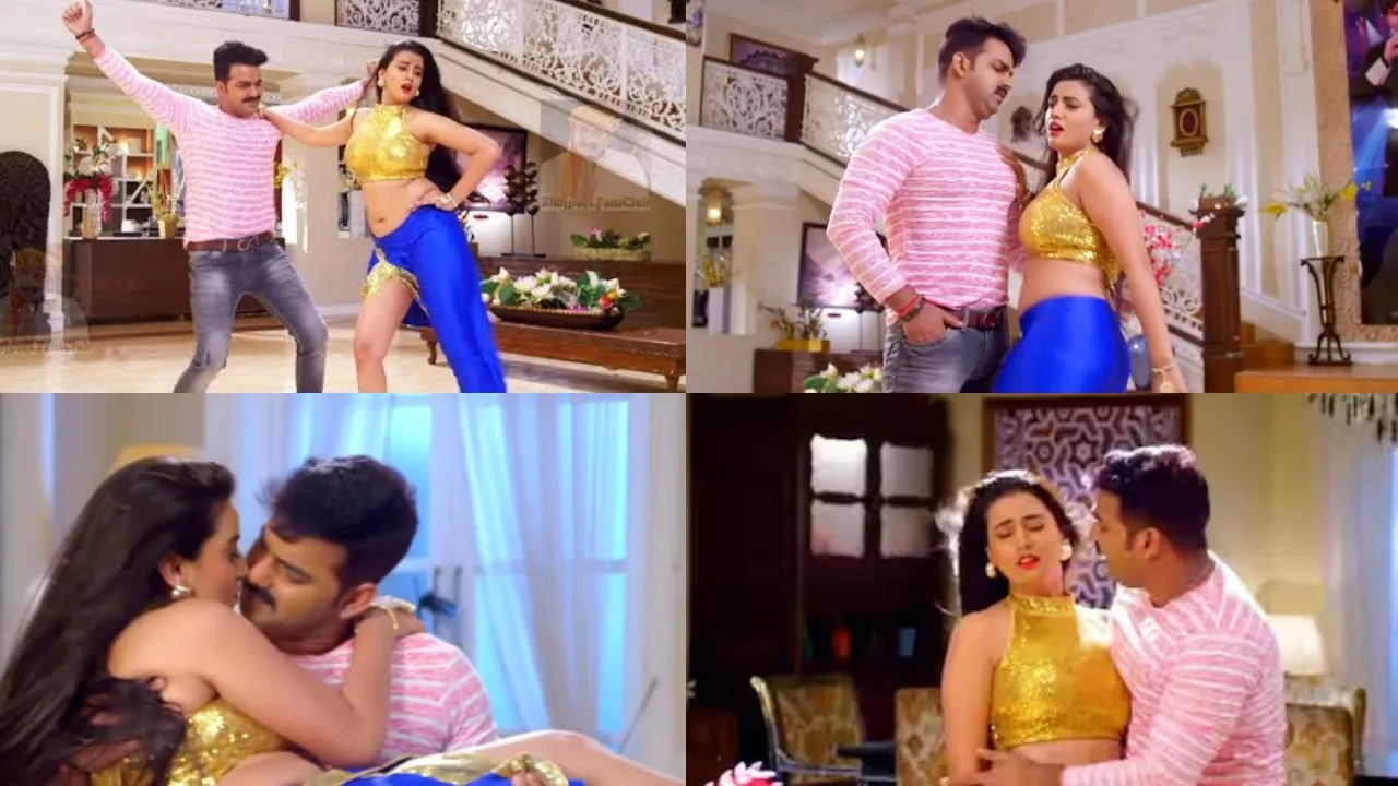 Pawan Singh and Akshara Singh super hot chemistry in Lalaiya Chusa Raja Ji  Bhojpuri song video viral