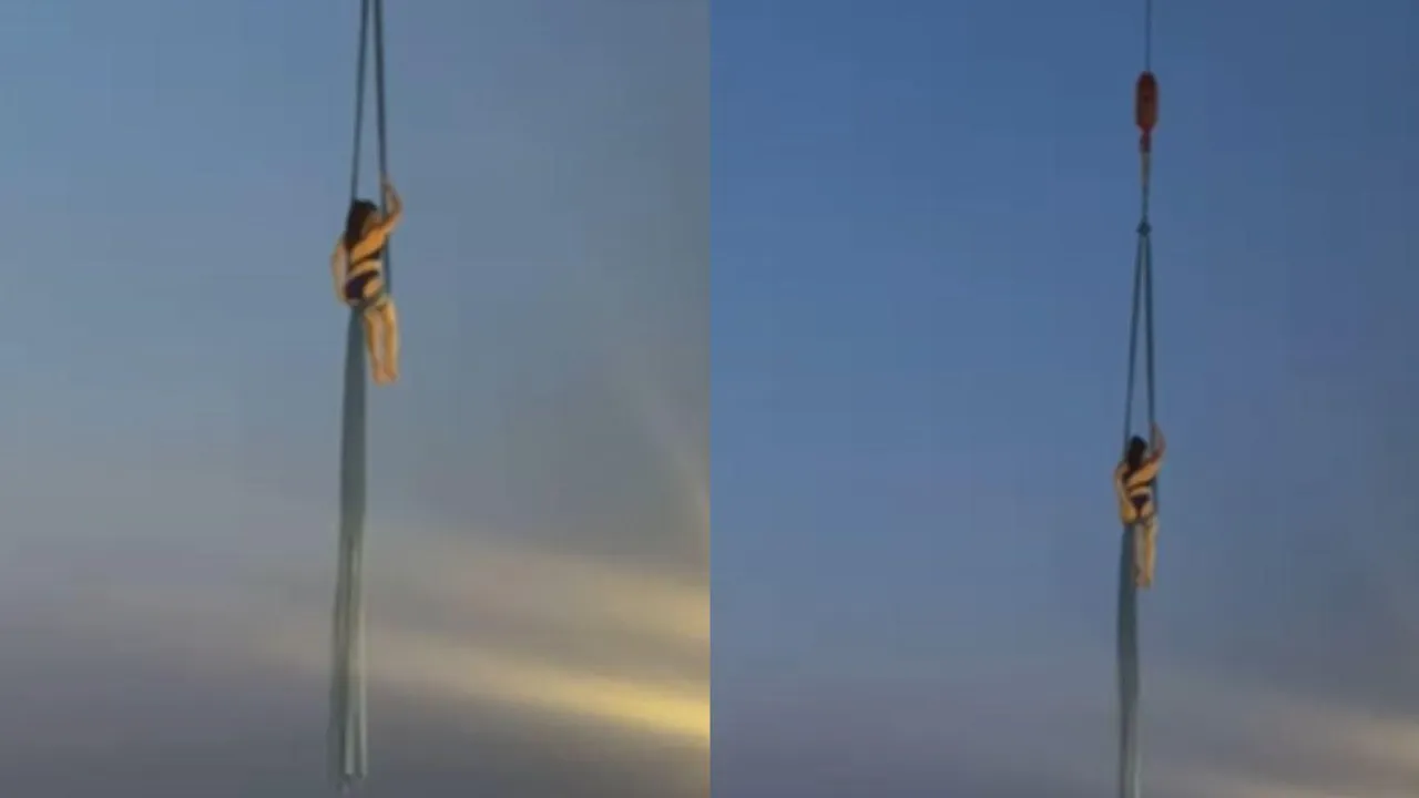 viral dance video crane