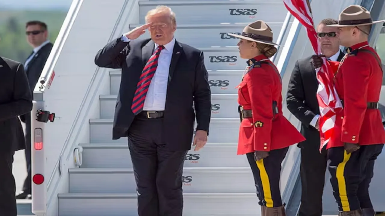 Donald Trump returns from G7 Summit