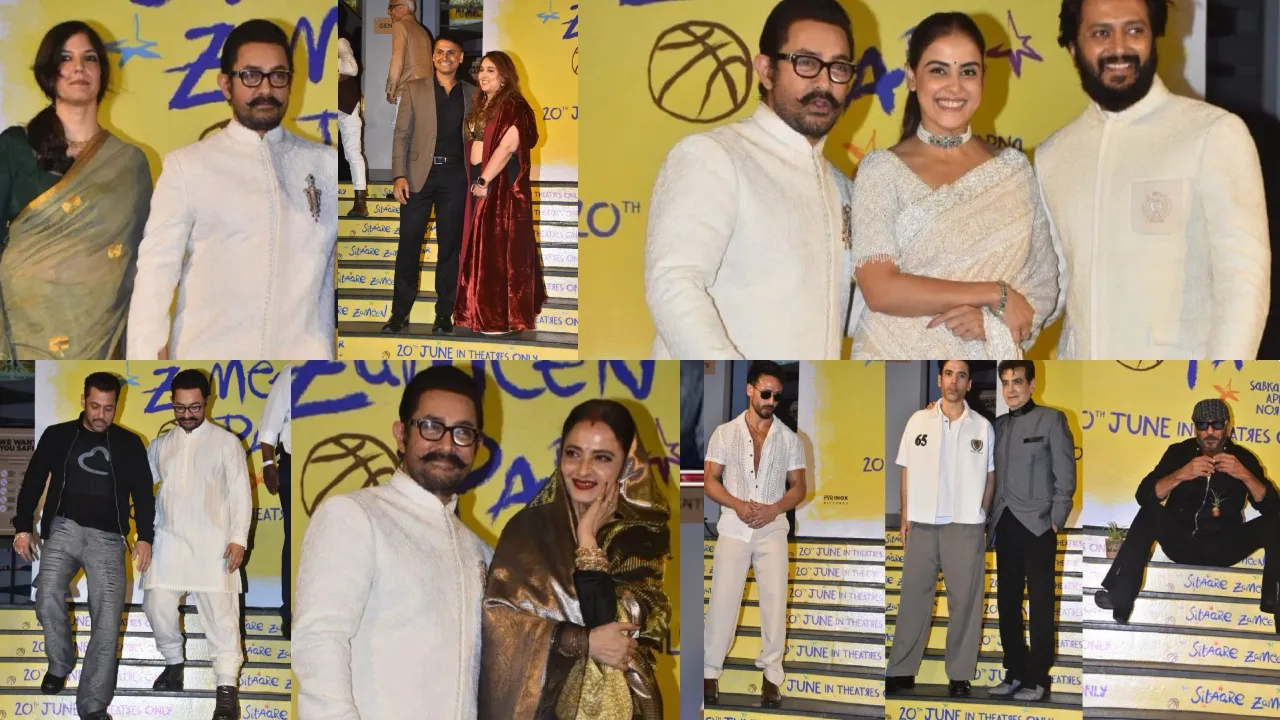 aamir khan film Sitaare Zameen Par Screening Shahrukh and Salman added glamour while Rekha stole the