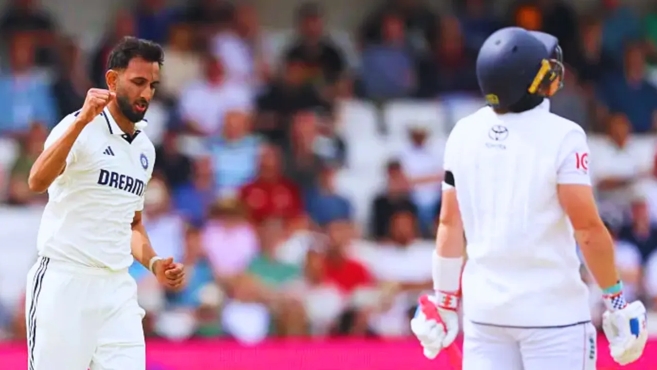 Prasidh Krishna gets team india first breakthrough by dismissing centurian batter ollie pope