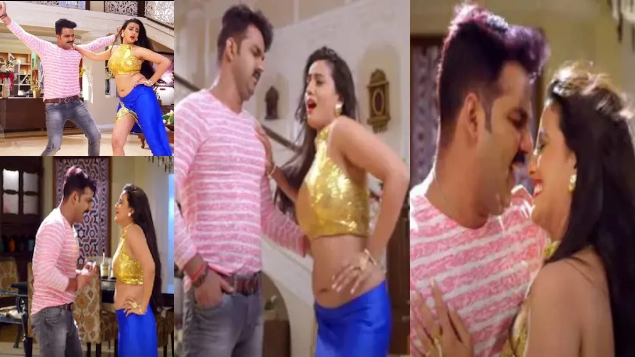 Pawan Singh did lot of romance with Akshara Singh dance video viral on internet (1)