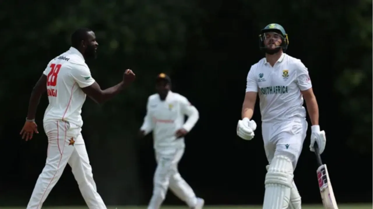 wtc champion South Africa is in bad shape in Zimbabwe during zim vs sa test match lost 4 wickets at 55 runs score
