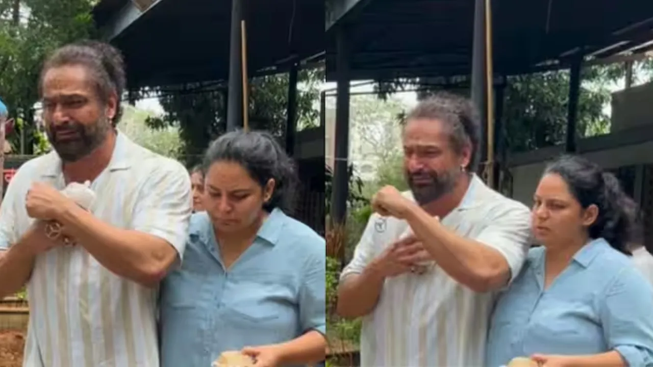 Parag Tyagi cried badly holding Shefali Jariwala ashes in his hand video viral on social media