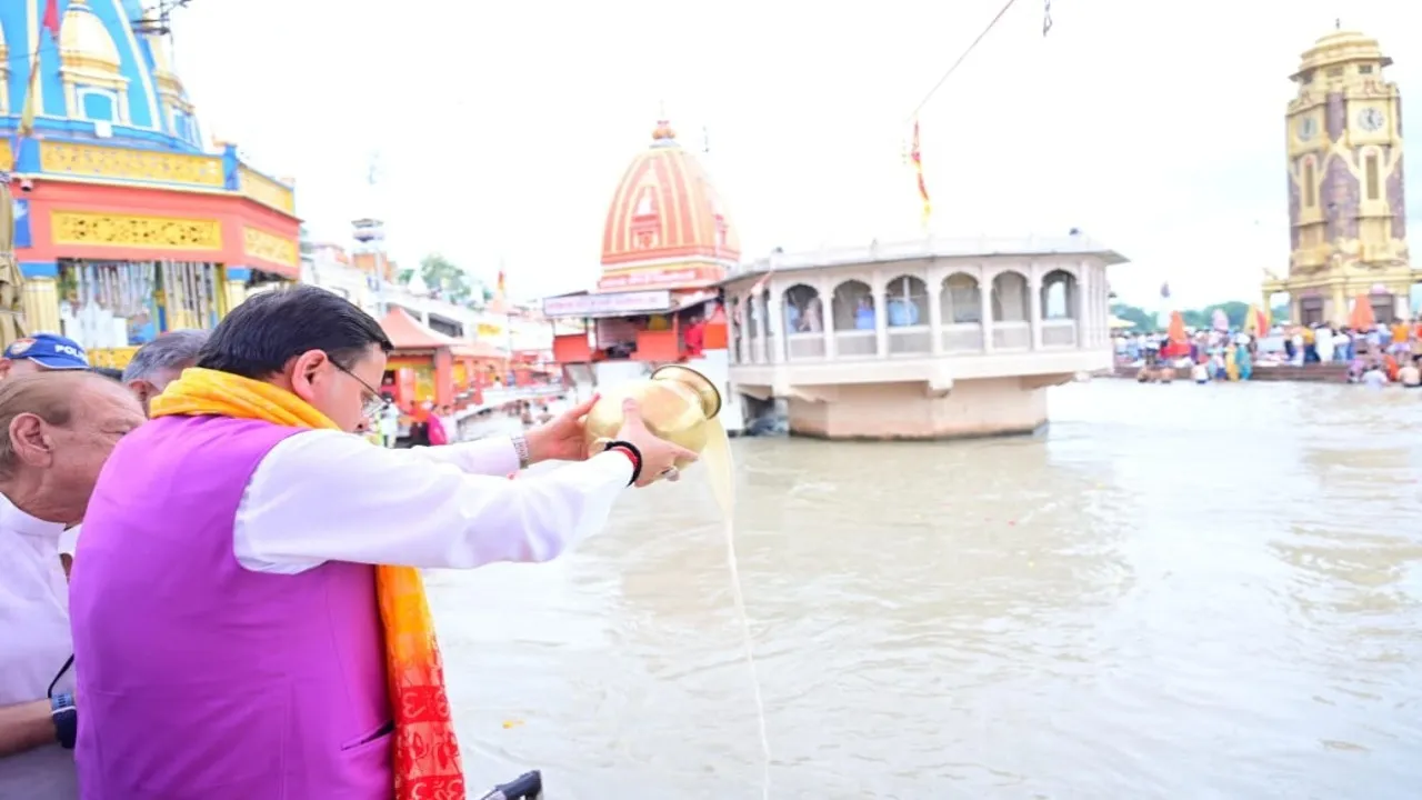 CM Pushkar dhami at haridwar
