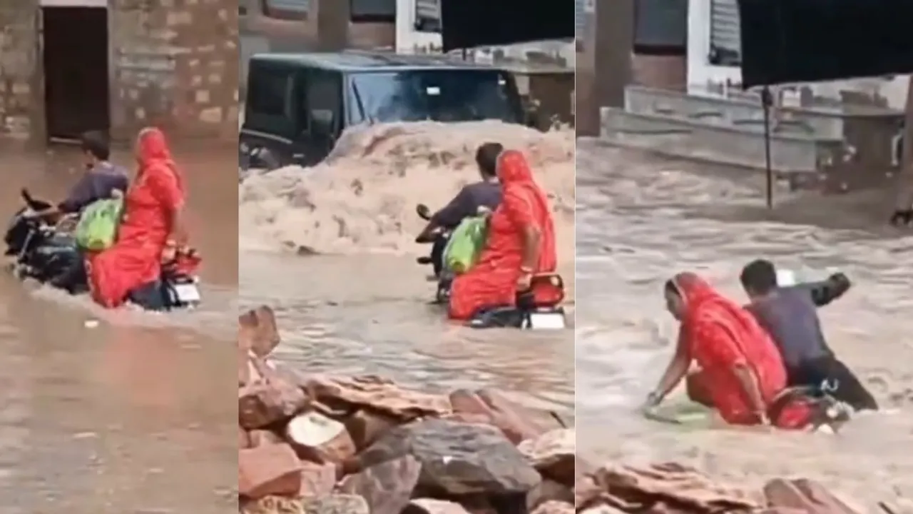 viral video thar flood video