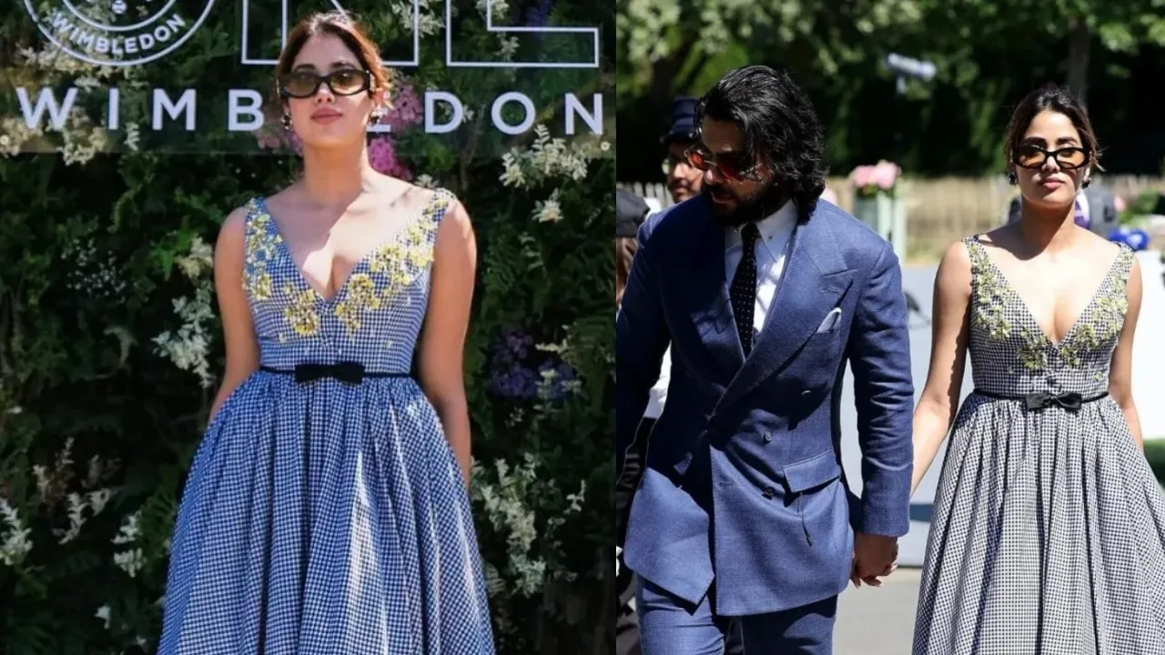 Janhvi Kapoor spread her charm with Shikhar Pahadiyan they stole show in semi finals of Wimbledon 20