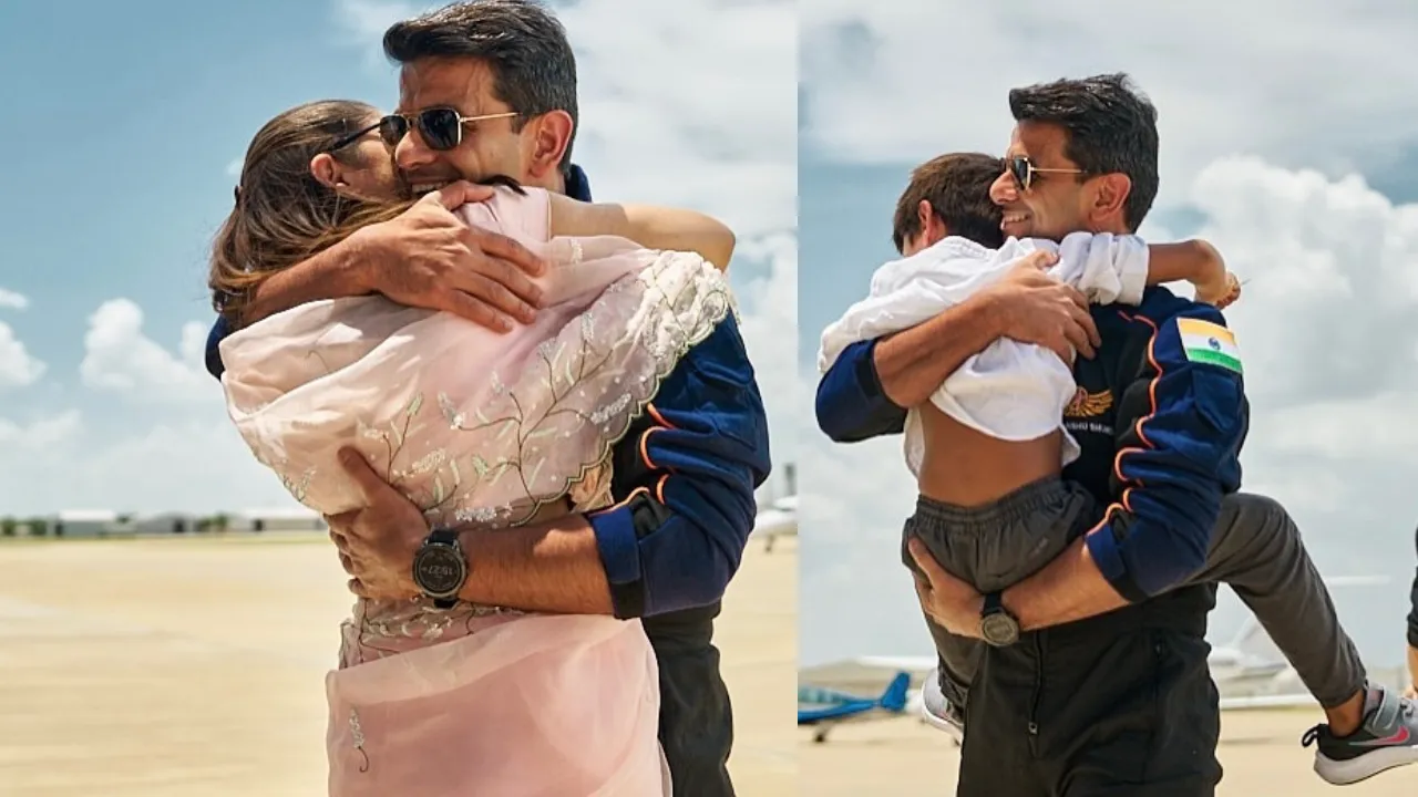 Shubhanshu Shukla meets his wife and son after 2 months