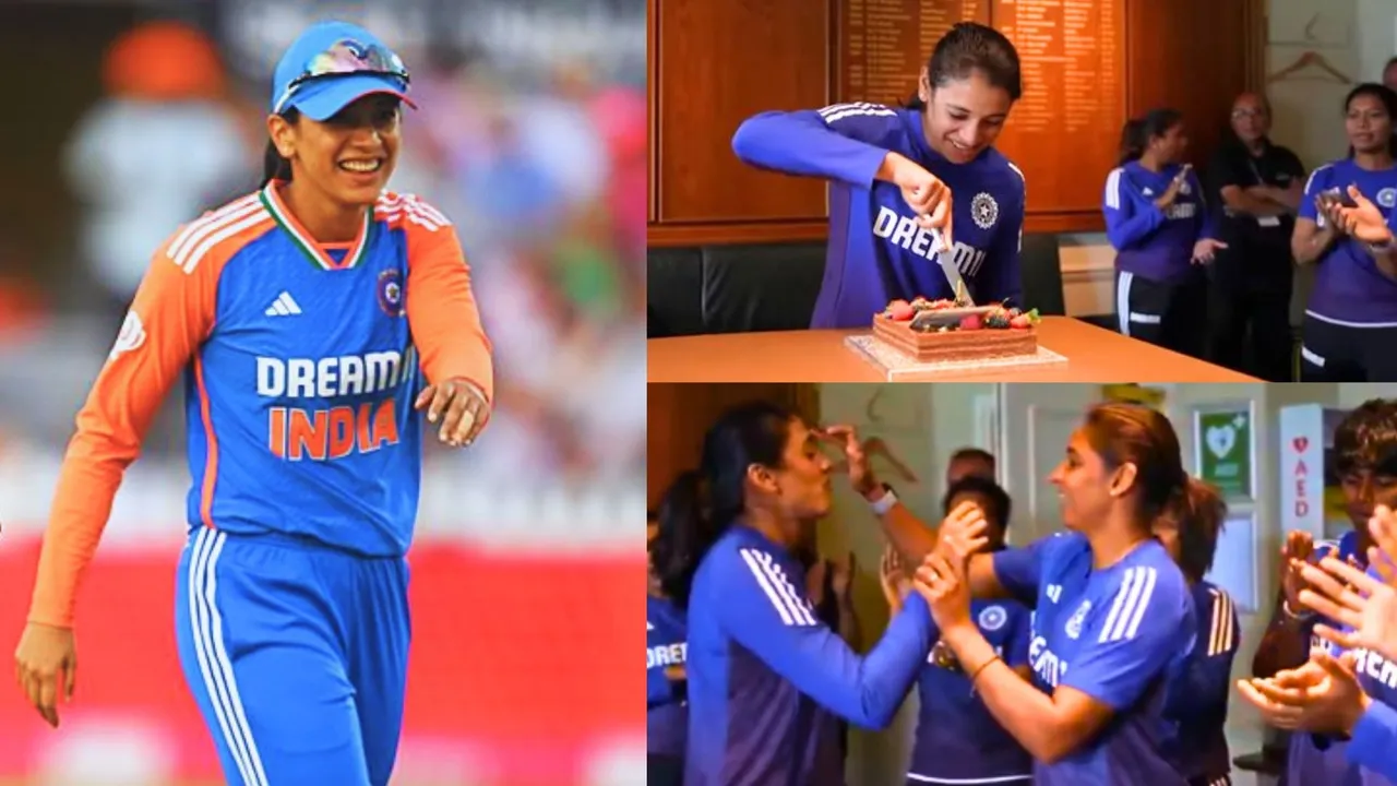 Harmanpreet smashed cake on Smriti Mandhanas face as she celebrated her 29th birthday