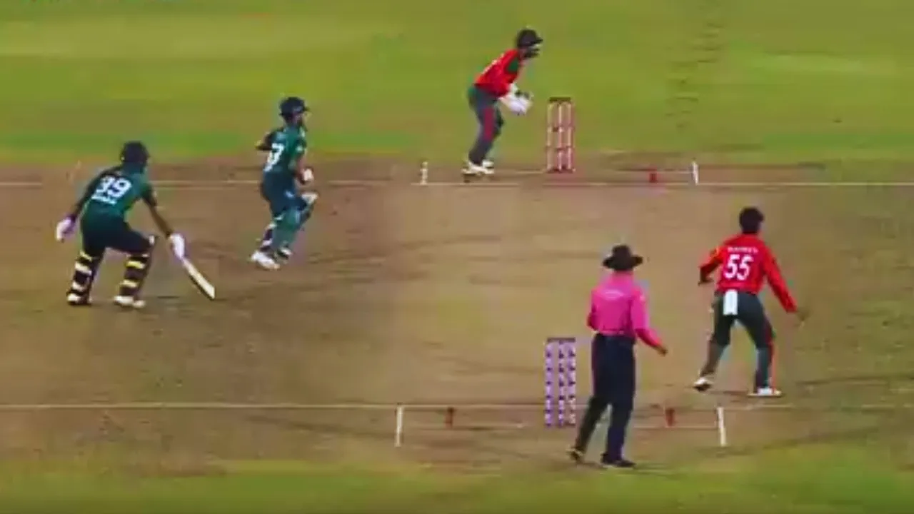 Pakistani Batter ran out in the most unusual way against bangladesh during 2nd t20