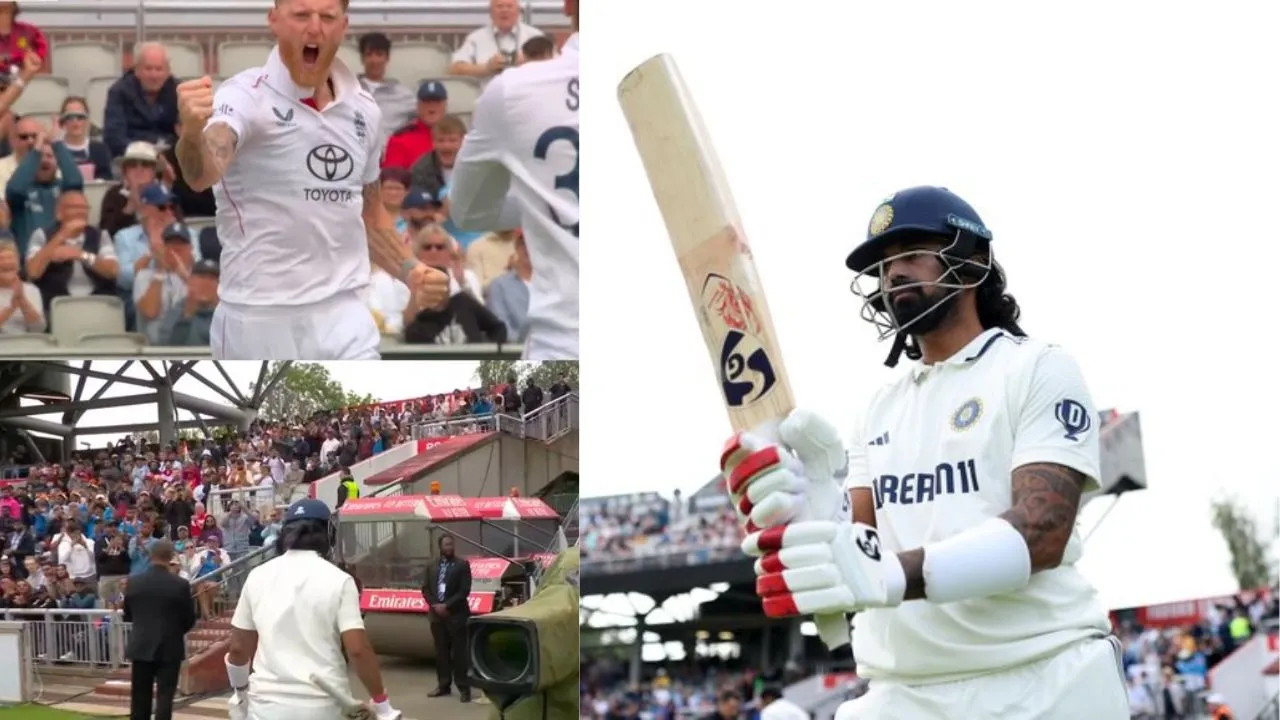 KL RAHUL OUT after scoring 90 runs in 230 runs during ind vs eng manchester test