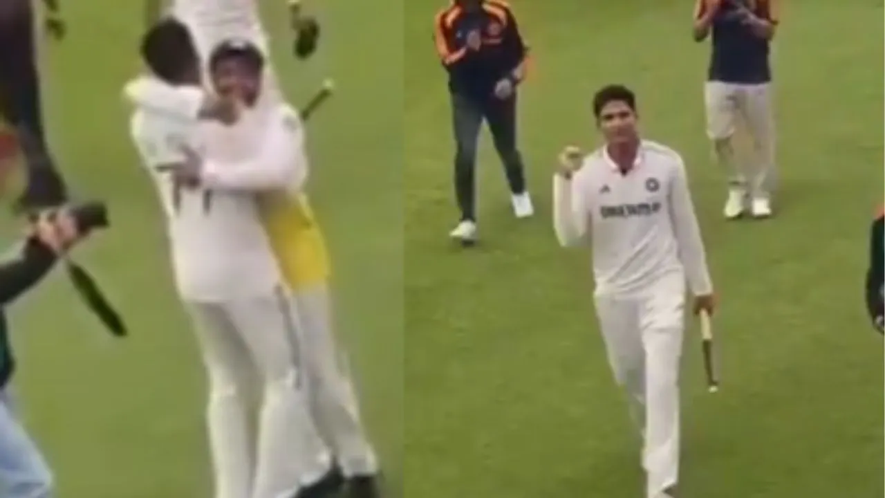 shubman gill karun nair celebration video viral after winning ind vs eng oval test