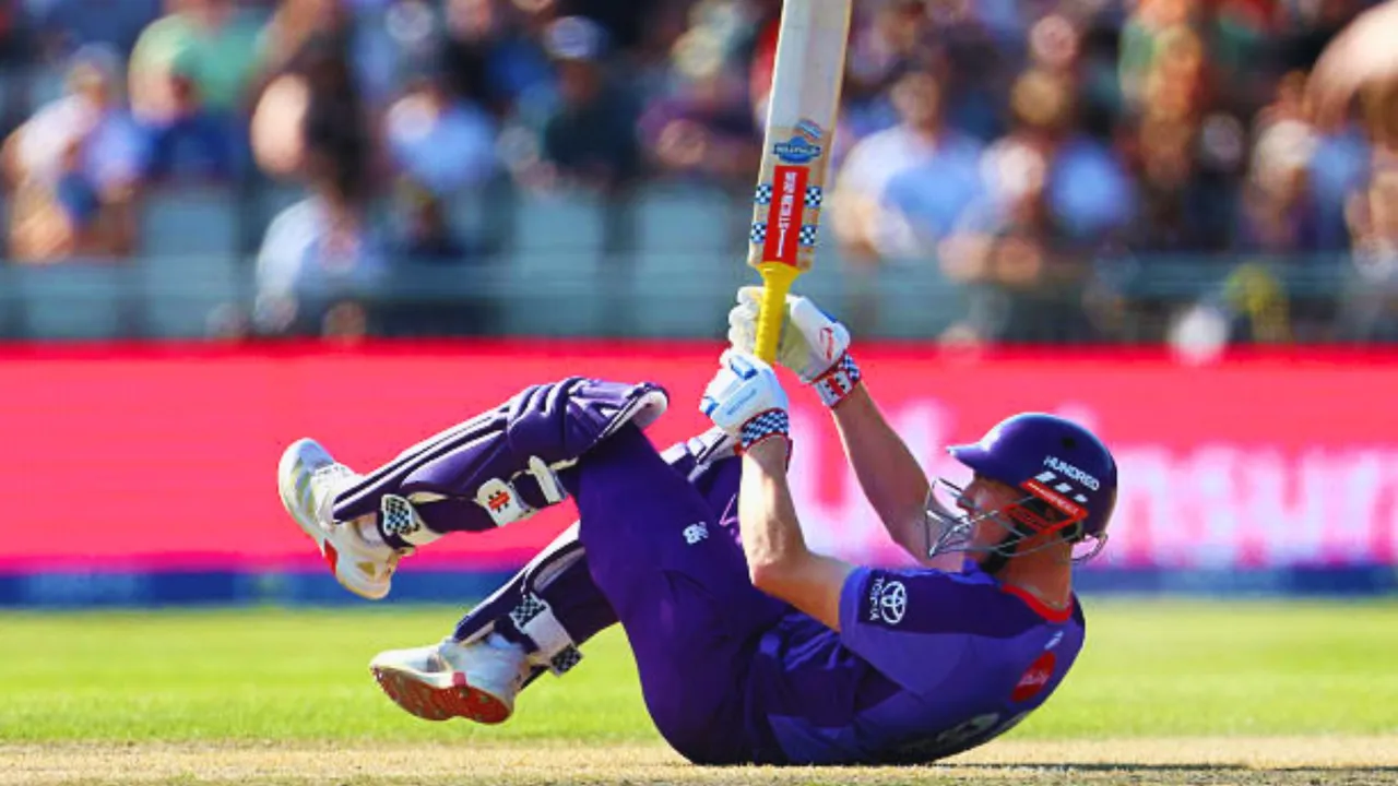 Harry Brook hit a six while lying down on the pitch as a video goes viral