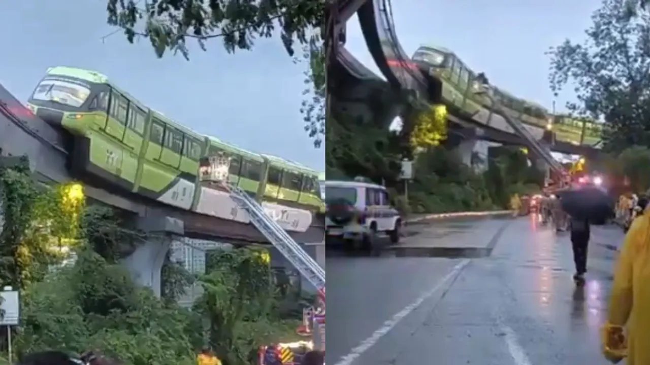 Monorail stuck on tracks in Mumbai