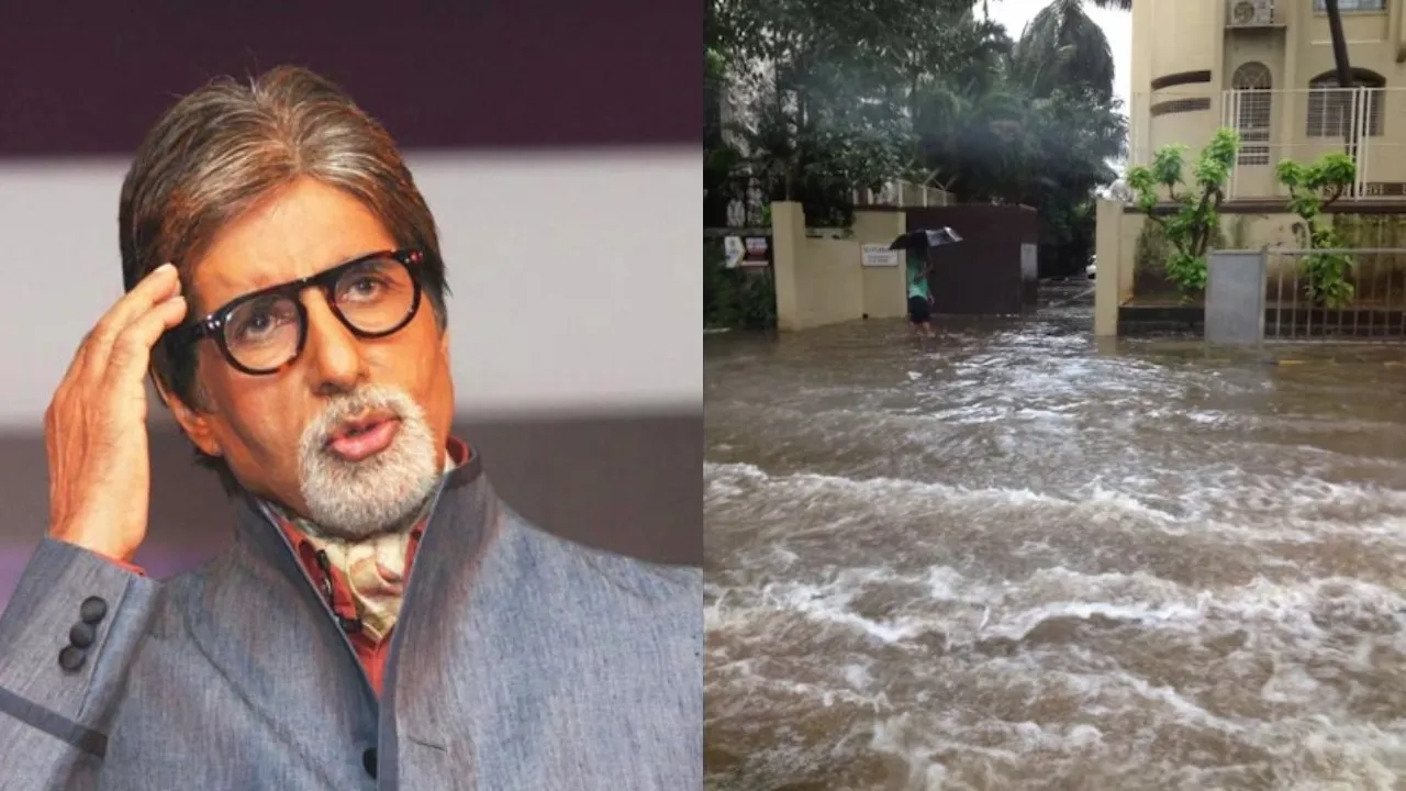 Amitabh Bachchan Bungalow Pratiksha Flooded During Mumbai Rains video viral